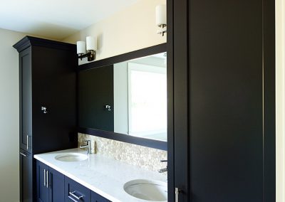 custom vanity and backsplash