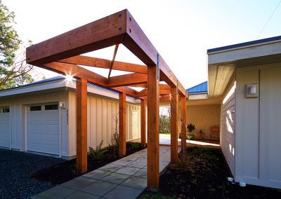 timber frame entrance patio