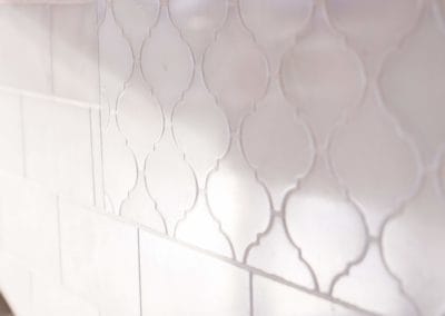 Close up of tile backsplash in Cowichan Valley home