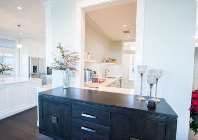 White cabinetry and beautiful kitchen in custom built home