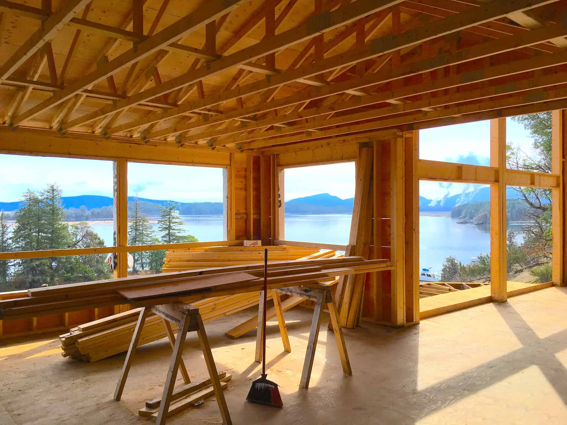 chemainus custom home framing oceanfront view construction