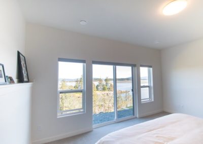 Sliding doors lower level bedroom