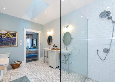 custom tile bathroom curbless shower