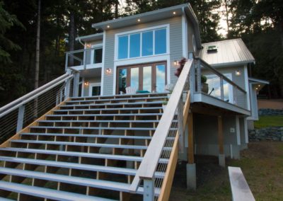 exterior deck and stirs genoa bay custom home