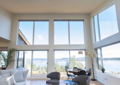 Chemainus oceanfront custom home view from interior