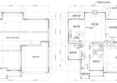 Floor plan details for custom home