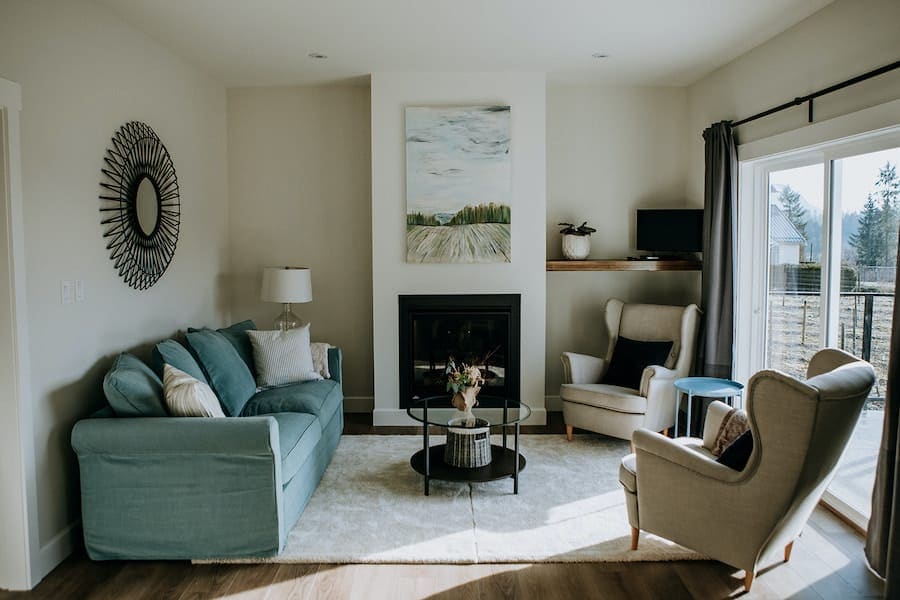 Interior of cozy livingroom