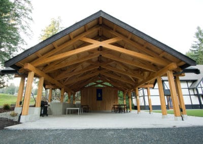 full view of roof in Shawnigan Custom Timber Frame