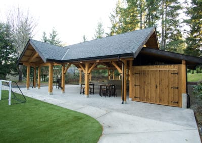 Shawnigan Custom Timber Frame with sport court