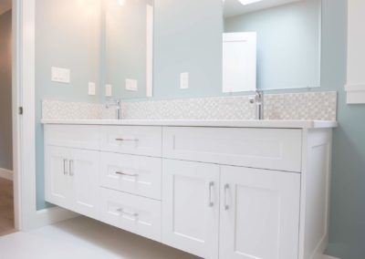 white bathroom vanity driftwood custom home