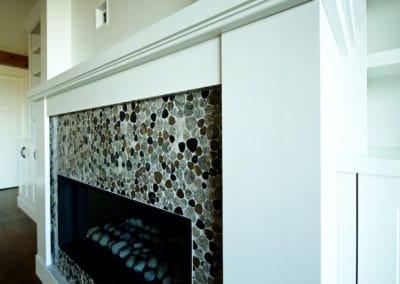 fireplace in custom saltair home