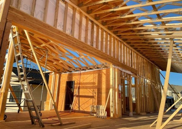 roof trusses framing Cowichan Valley custom home