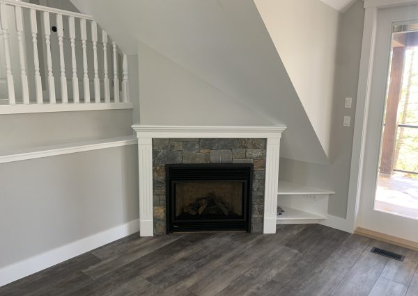fireplace in carriage home