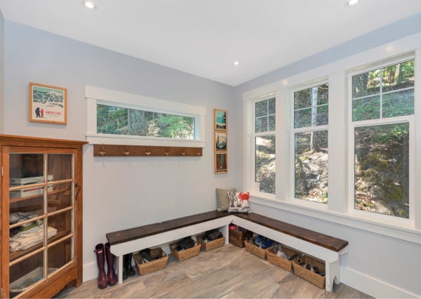 Mudroom with benches