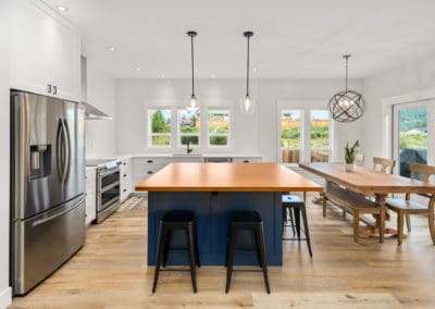 Kitchen island custom home Vancouver Island