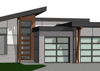 front angle view 3D rending custom home