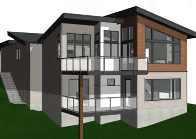 rear 3D concept custom home with deck