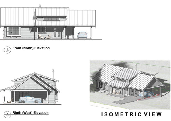 Front and right side 3D rendering small rancher