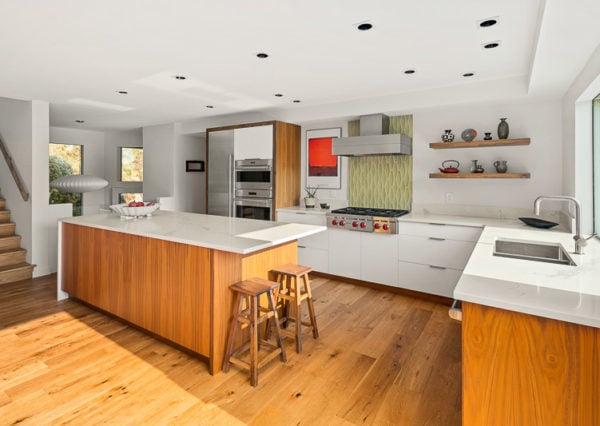 Modern revival kitchen with accent backsplash