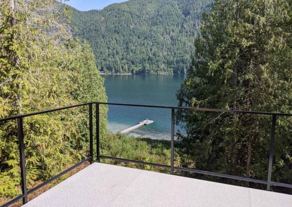 View of Cowichan Lake from deck