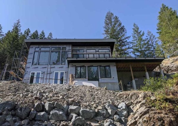 Exterior of under construction home