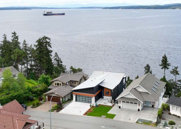 Ocean front home aerial view