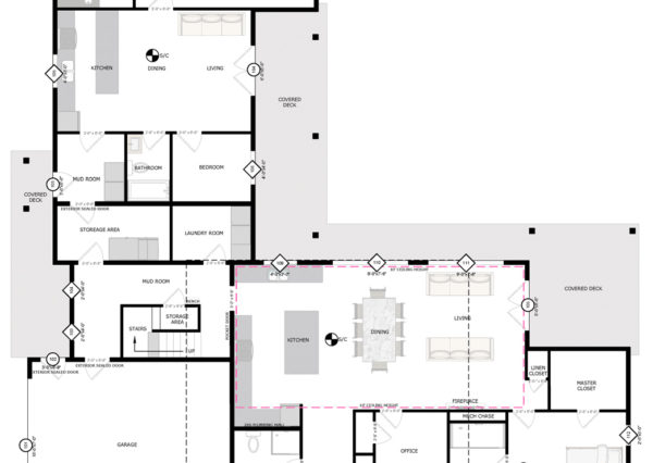 modern family farmhouse main floor plan