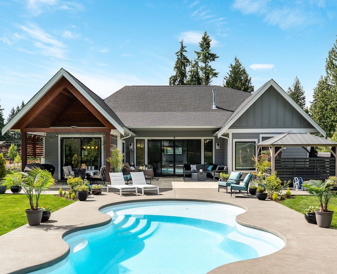 Custom home with pool