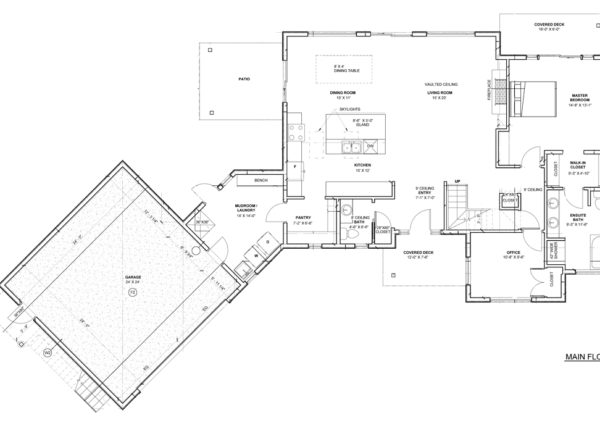 main floor plan of Malahat Modern custom home