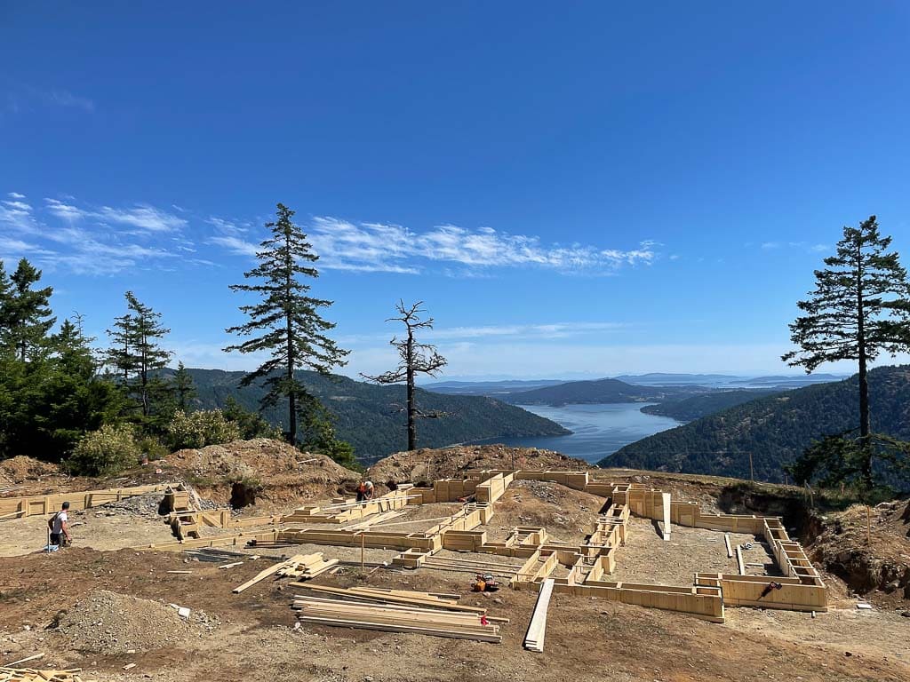 Views of ocean from under construction home