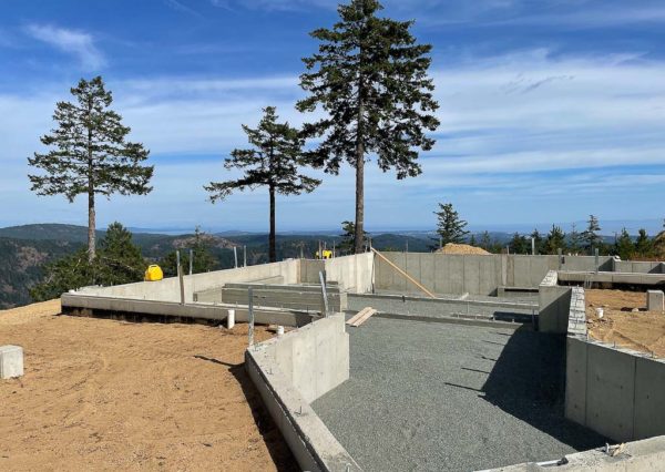 Foundation for Malahat mountaintop home