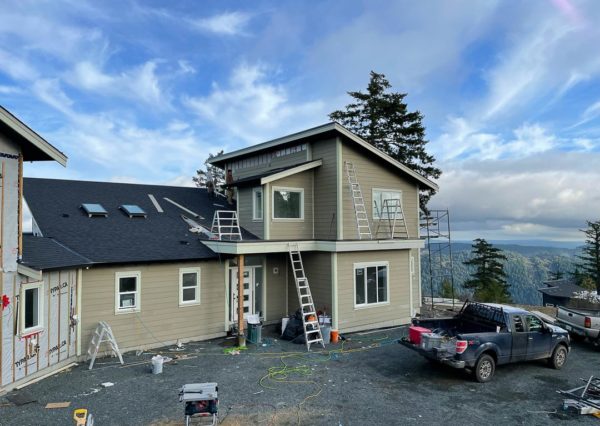 Siding installation mountain home