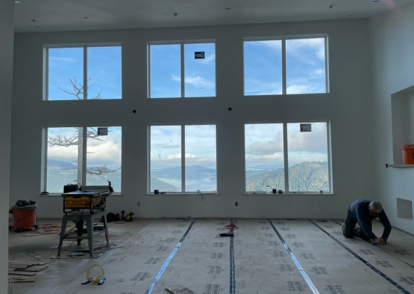 Living room view Malahat Modern custom home