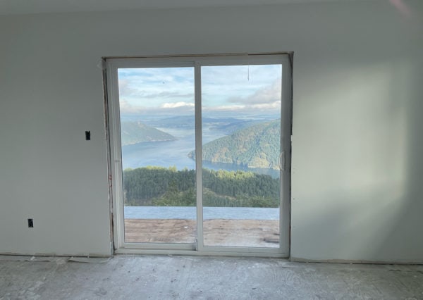 View from custom home interior