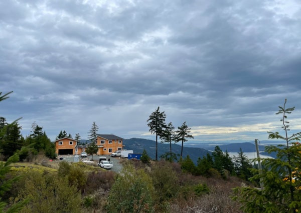 Framing on mountaintop custom home