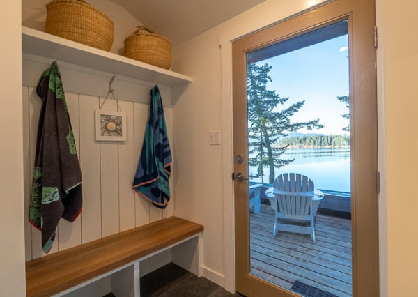 mudroom area with ocean views