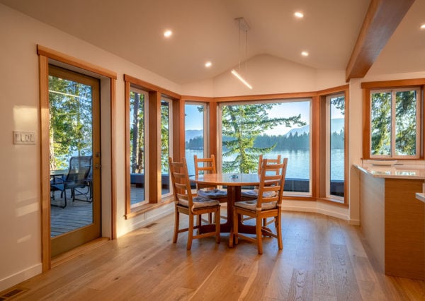 large windows in dining room