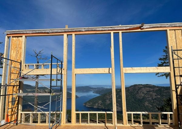 Structural framing of mountaintop home