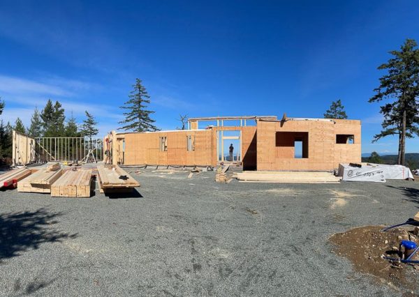 Structural framing Malahat Modern custom home