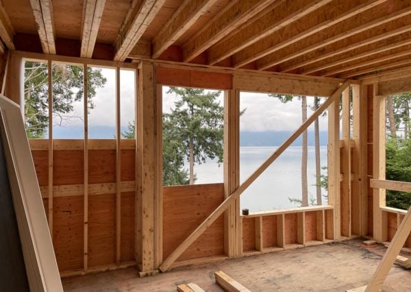 Highbank cowichan bay custom home framing