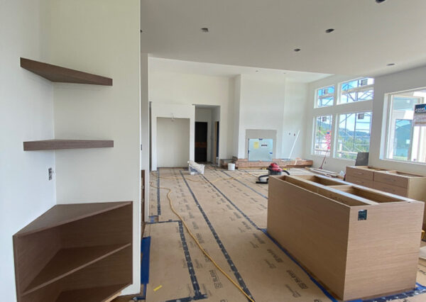 Interior under construction custom duplex with ocean views