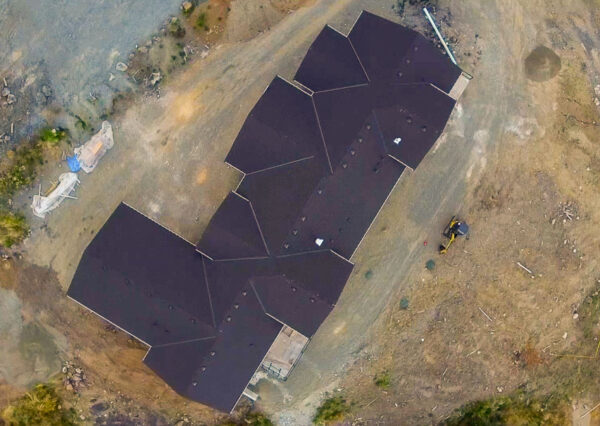 Aerial view of under construction duplex