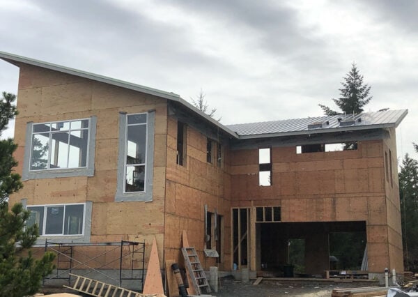 Roof installed under construction home