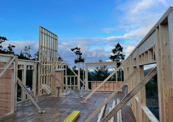 Under construction mountain top home