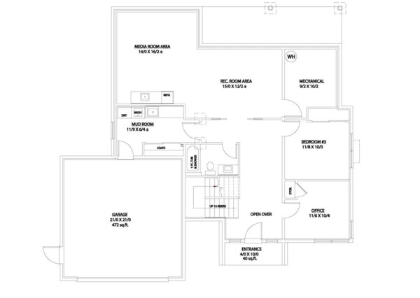 Modern Valley lower floor plan