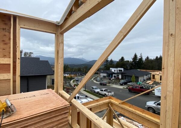 Framing windows with a view of valley