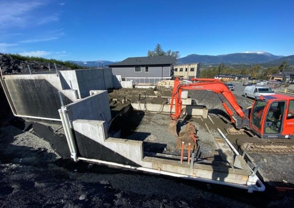 Excavating under construction home