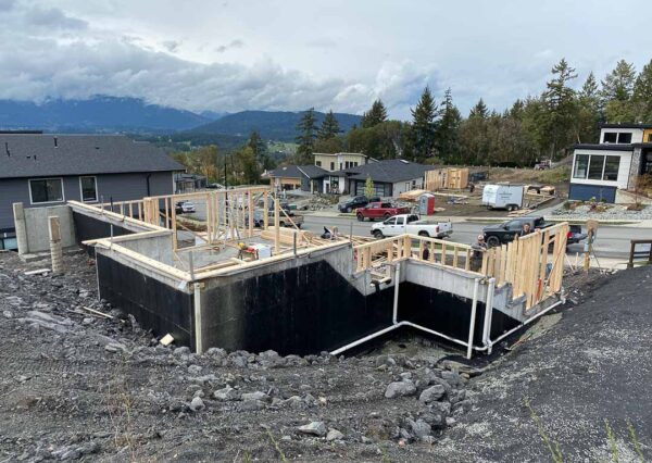 Framing progress under construction home