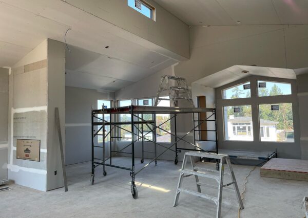 Drywall progress interior residential home