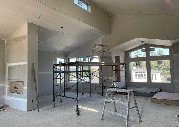 Drywall progress interior residential home